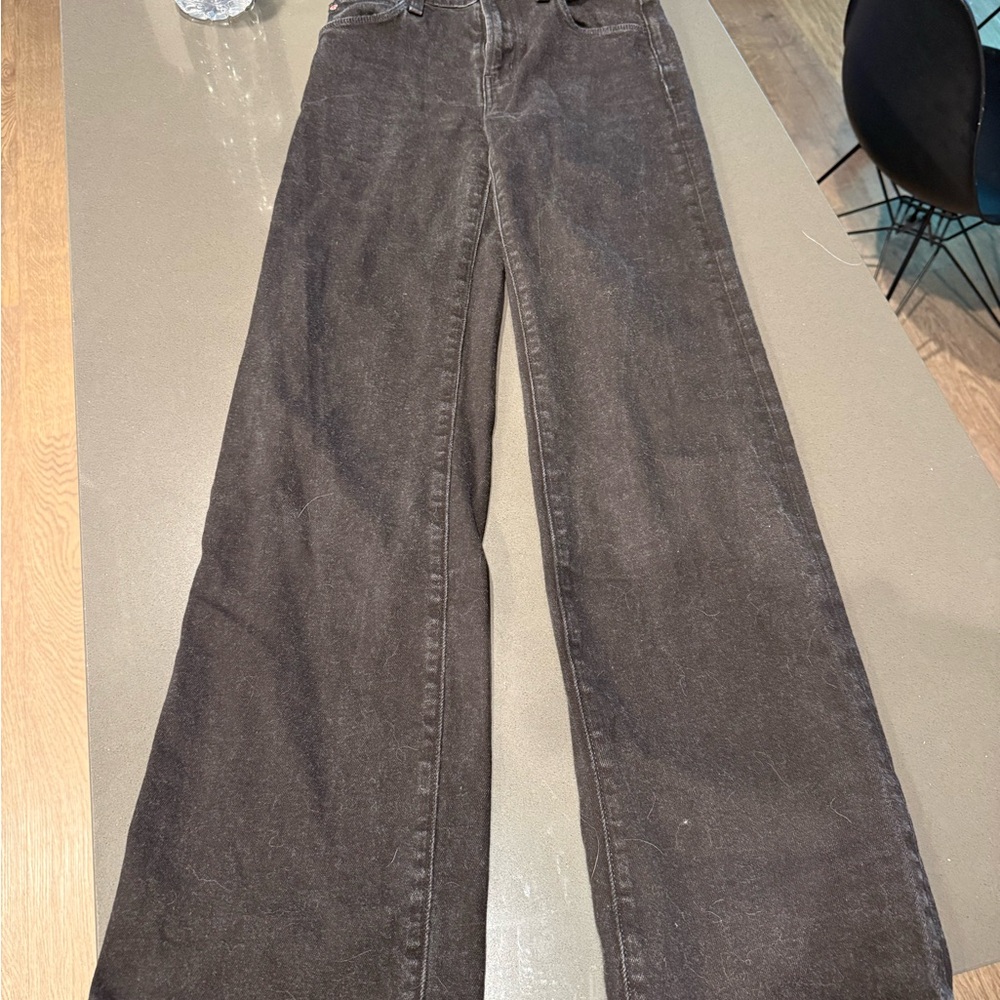 Hudson Jeans Black Wide-Leg Flare Denim